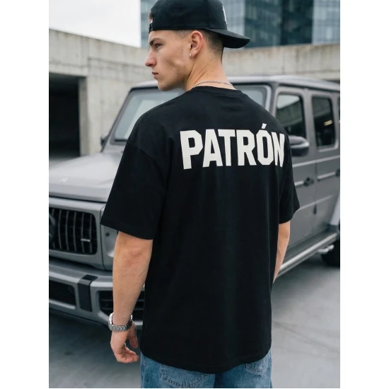 Vīriešu melns krekls Patron T-krekls ar saukļiem