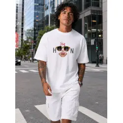 Vīriešu balti oversize T-krekli „Stay hidden“