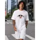 Vīriešu balti oversize T-krekli „Stay hidden“