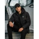 Vīriešu melna jaka ar kapuci Hari Ziemas jakas