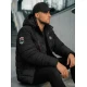 Vīriešu melna jaka ar kapuci Hari Ziemas jakas