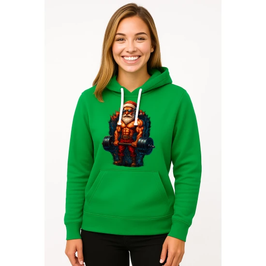 Zaļš džemperis ar kapuci Sportisks Santa Klauss