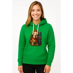 Zaļš džemperis ar kapuci Ziemassvētku suns