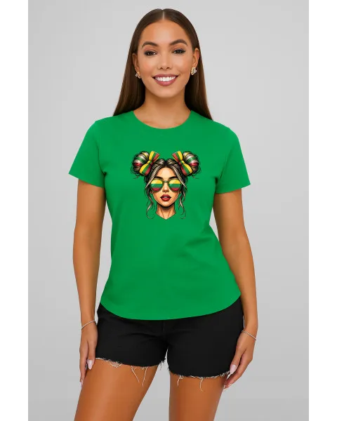Women's Green T-Shirt "Lietuvaitė"