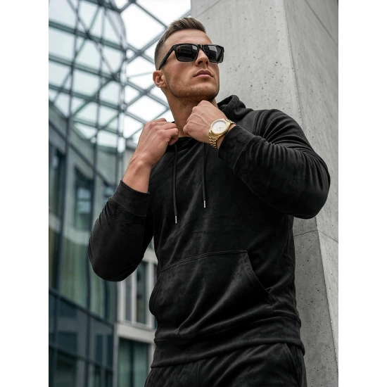 Melns vīriešu velūra komplekts Rolos