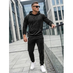 Melns vīriešu velūra komplekts Rolos