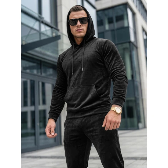 Melns vīriešu velūra komplekts Rolos