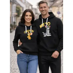 Melns sporta krekls ar kapuci Tikai tu-me to