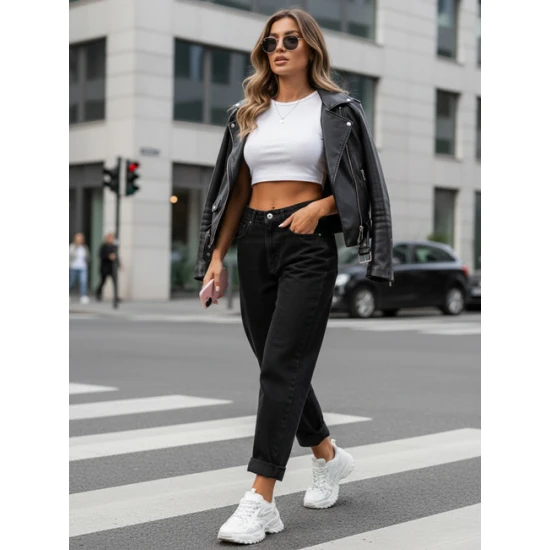 Sieviešu melni džinsi Normi Bikses