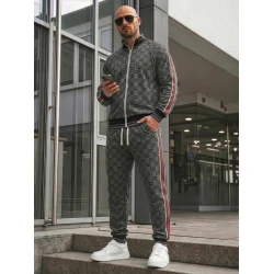 Vīriešu tumši pelēks komplekts bez kapuces Guci