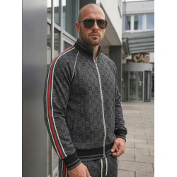 Vīriešu tumši pelēks komplekts bez kapuces Guci