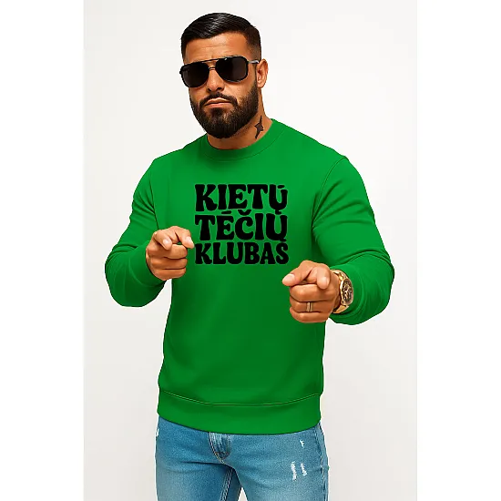 Vīriešu zaļš svīteris ar kapuci Cool Dads Club (melns)