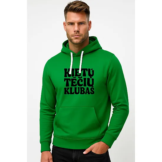Vīriešu zaļš svīteris ar kapuci Cool Dads Club (melns)