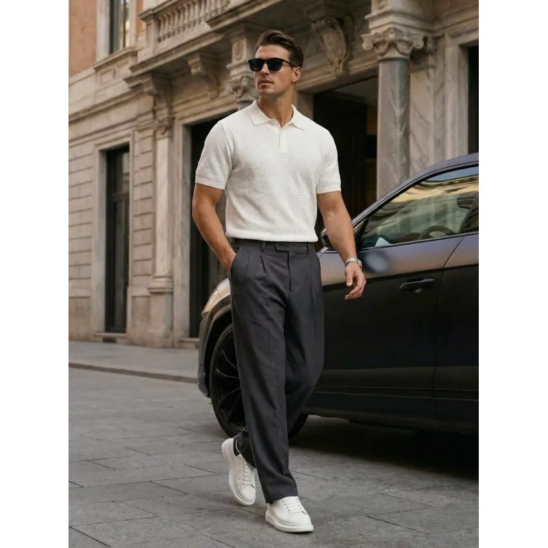 Vīriešu baltas polo krekli Street POLO T-krekls