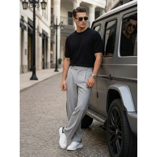 Vīriešu melnā T-krekls Summer