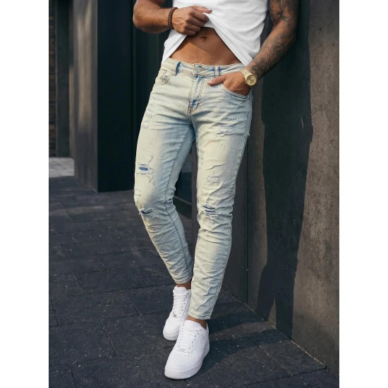 Vīriešu gaiši zili džinsi Rise