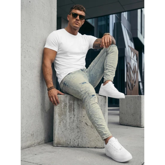 Vīriešu gaiši zili džinsi Rise