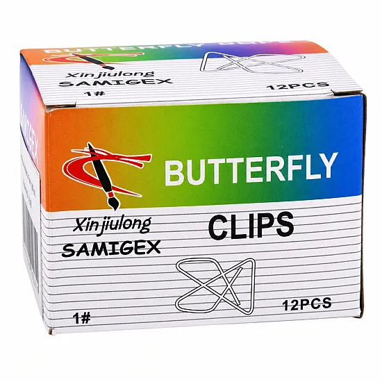 Metāla tauriņveida skavas dokumentiem, 24 mm, 100 gab.