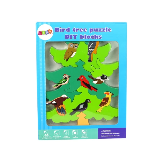 Wooden Tree Birds DIY Wooden Puzzle Blocks