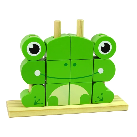 Creative Spatial Wooden Bricks 3D Frog Puzzle