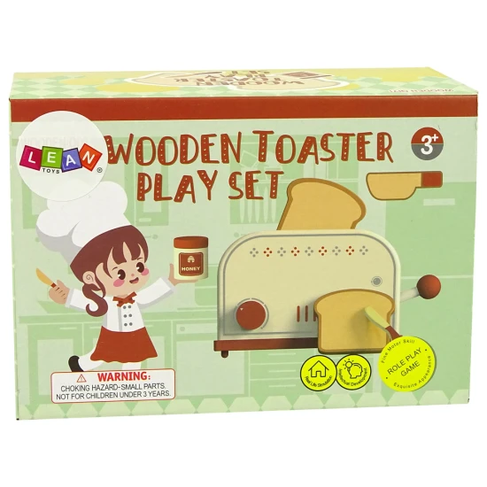 Wooden Toaster Accessories Breakfast Kitchen Kids