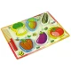 Wooden Vegetable Chopping Set 6 Pieces Tomato Peppers Cucumber