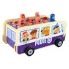 Koka arkādes spēle Dodgeball Police Bus Koka rotaļlietas