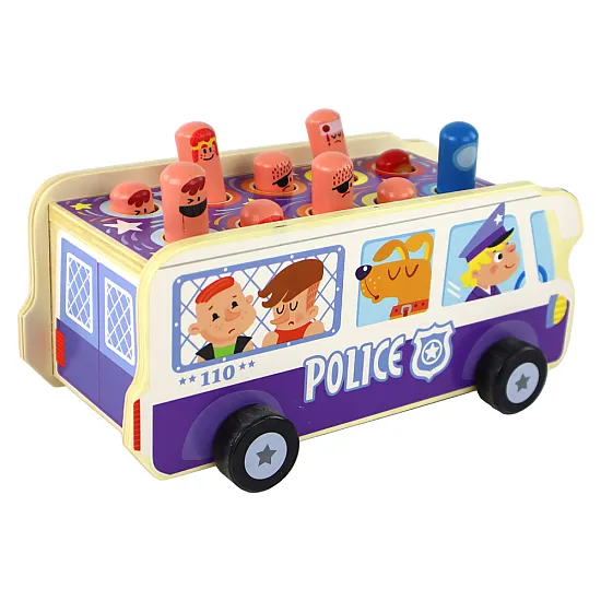 Medinis policijos autobusas Mediniai žaislai