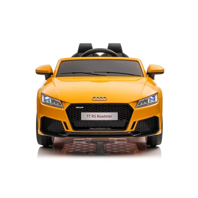 Audi TT RS dzeltenais ar akumulatoru darbināmais automobilis Elektriskās mašīnas bērniem