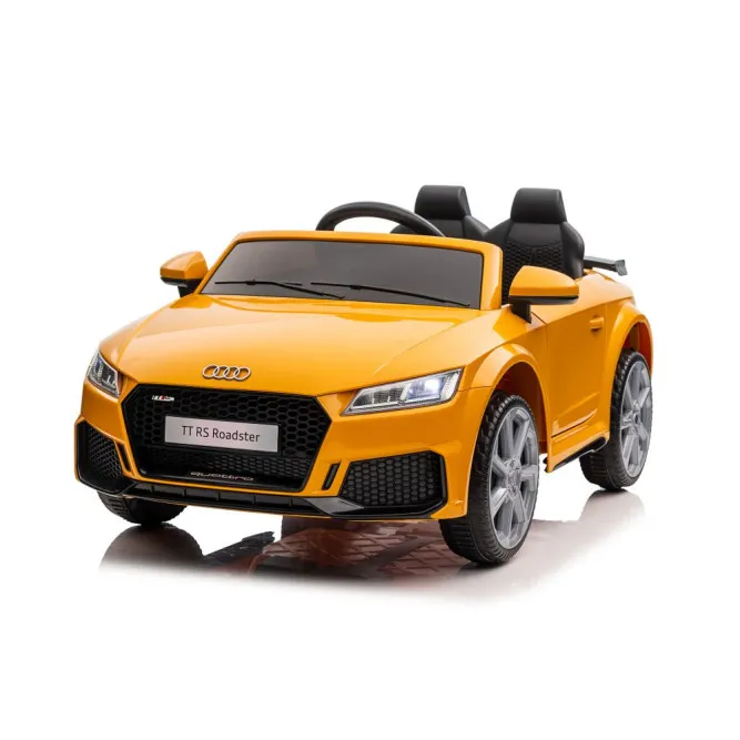 Audi TT RS dzeltenais ar akumulatoru darbināmais automobilis Elektriskās mašīnas bērniem