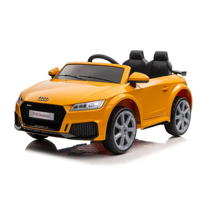 Audi TT RS dzeltenais ar akumulatoru darbināmais automobilis Elektriskās mašīnas bērniem