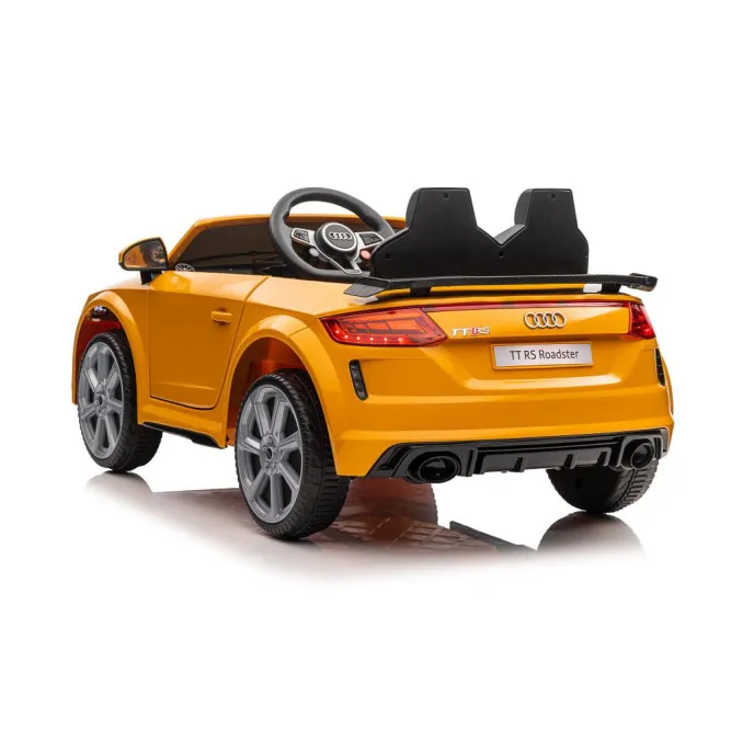 Audi TT RS dzeltenais ar akumulatoru darbināmais automobilis Elektriskās mašīnas bērniem