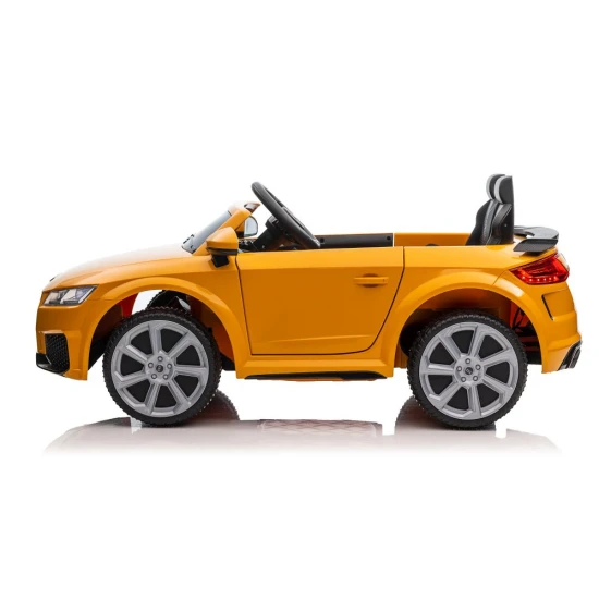 Audi TT RS dzeltenais ar akumulatoru darbināmais automobilis Elektriskās mašīnas bērniem