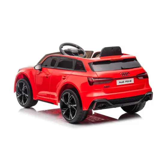 Audi RS6 BRD-2118 sarkans ar akumulatoru darbināms automobilis Elektriskās mašīnas bērniem