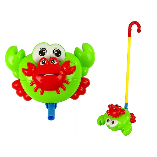 Zaļā push rotaļlieta bērniem Krabis
