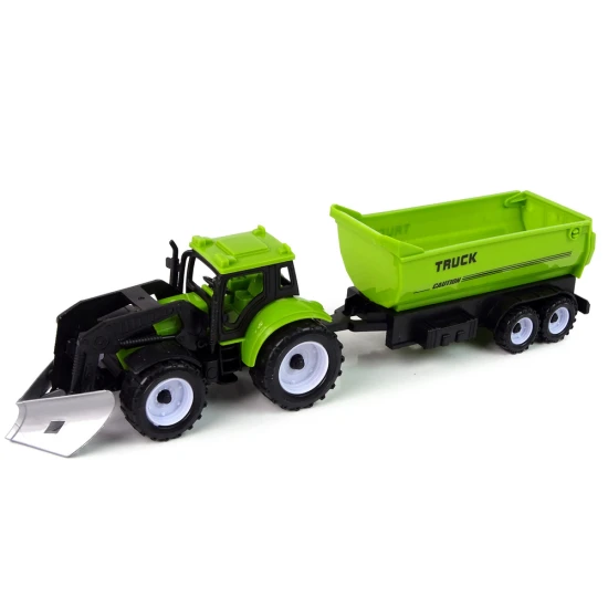 Farm Vehicle Set Tractor Harvester Tanker Semi-trailer
