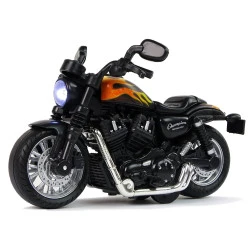 Champion Motociklu melns 1:14 Drive Pull-Back audio gaismas