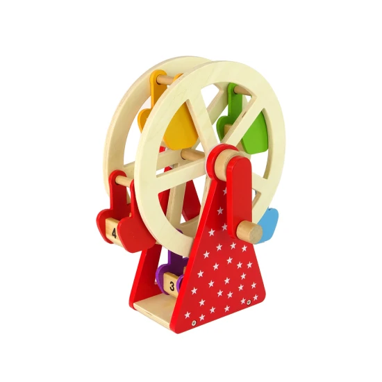 Rotating Wooden Ferris Wheel Figures