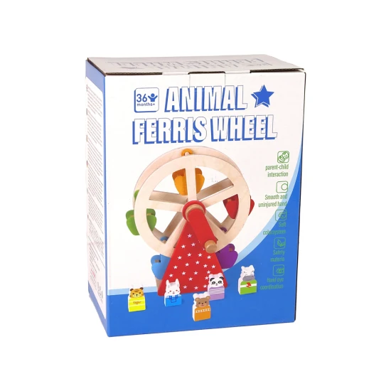 Rotating Wooden Ferris Wheel Figures