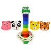 Koka piramīda Izglītojoša string puzzle Dzīvnieki Koka rotaļlietas