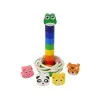 Koka piramīda Izglītojoša string puzzle Dzīvnieki Koka rotaļlietas