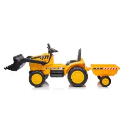 Elektriskais dzeltenais traktors ar piekabi S617
