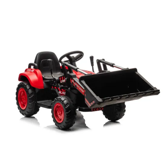 Sarkans elektriskais traktors BW-X002A ar kausu Elektriskās mašīnas bērniem