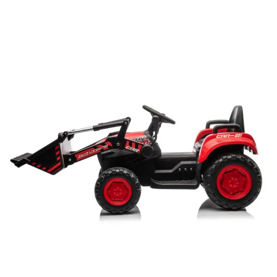 Sarkans elektriskais traktors BW-X002A ar kausu Elektriskās mašīnas bērniem