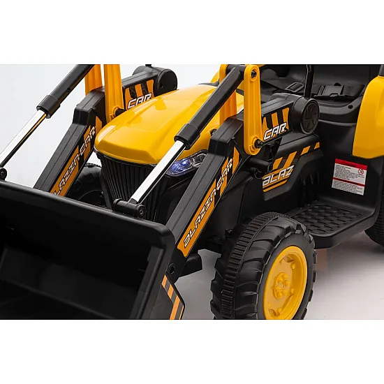 Geltona elektrinis traktorius BW-X002A su kaušu Elektrinės mašinėlės vaikams
