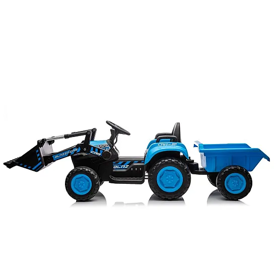 Zils elektriskais traktors BW-X002A ar kausu Elektriskās mašīnas bērniem