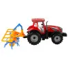 Sarkans traktors ar grābekļa berzes piedziņu
