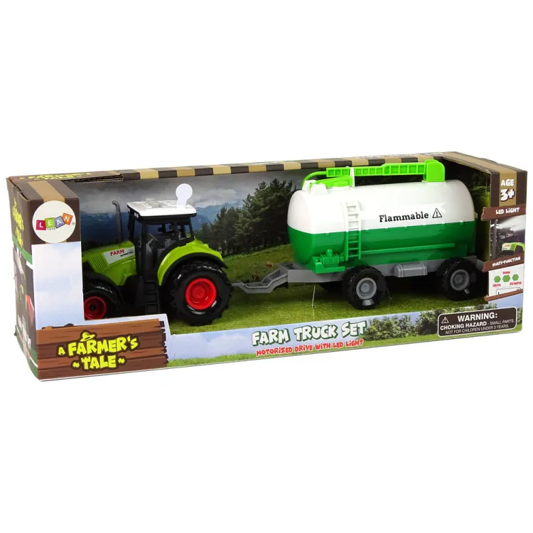 Traktors bērniem ar piekabi cisternu auto ferma
