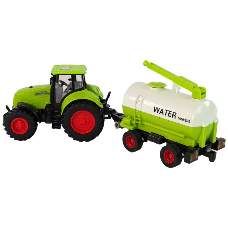Traktors un piekabe ar lieliem riteņiem Green Farm
