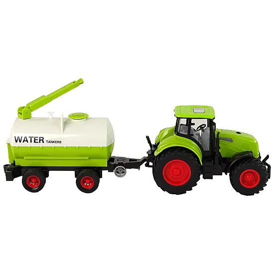 Traktors un piekabe ar lieliem riteņiem Green Farm